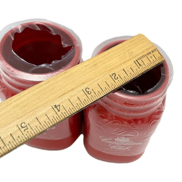 Canadian Club Ceramic Jar Lot 2 Whisky Red Maple Leaf Mason Jar Promo New - Picture 6 of 7